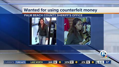 Woman sought in Palm Beach County counterfeit money case