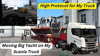 #shorts Moving Big Yacht in Euro Truck Simulator with high protocol
