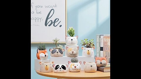 1Pcs Nordic Style Ceramic Animal Flower Pot