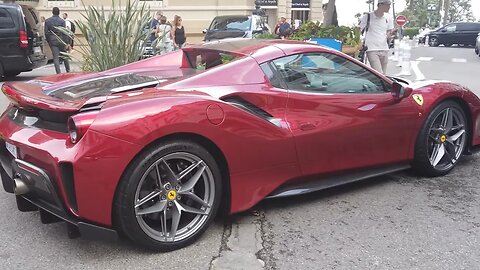Ferrari 488 Pista Spider Rosso Maranello STUNNING in Monte Carlo Monaco. Carbon EVERYTHING! [4k 60p]