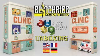 Clinic Unboxing Board Game Kickstarter Version with Extension