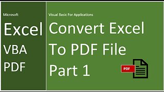 Excel | VBA | PDF | Convert Excel to PDF | Part 1 | VBA PrintOut Method