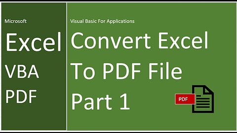 Excel | VBA | PDF | Convert Excel to PDF | Part 1 | VBA PrintOut Method