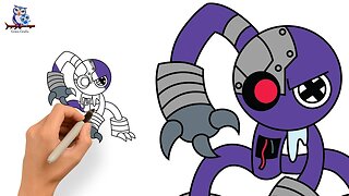 How to Draw Rainbow Friends Cyborg Purple - Step by Step