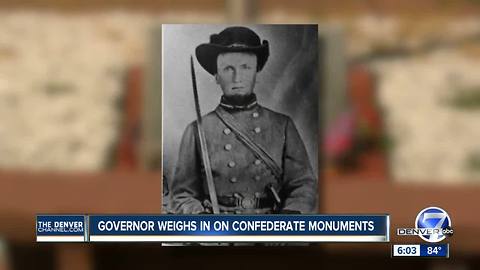 Colorado governor weighs in on confederate monuments