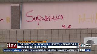 Family upset about graffiti on school