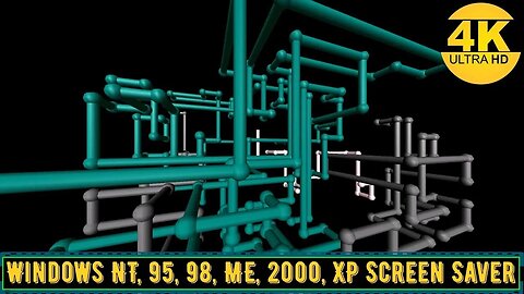 SCREENSAVER 4K | 3D Pipes - (Single-Ball) | Windows NT / 95 / 98 / ME / 2000 / XP Screensaver