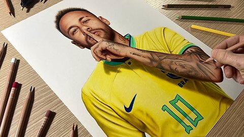 Drawing Neymar Jr (Brazil) • Time Lapse