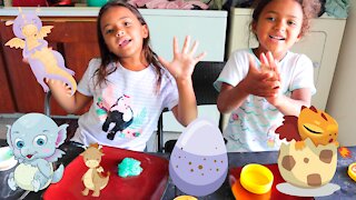Kids Playing With Sticky & Satisfying Slime! Dad Looks For A Missing Baby Dragon Egg!!!