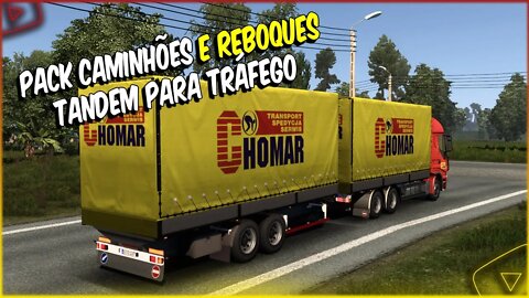 PACK CAMINHÕES E REBOQUES TANDEM TRÁFEGO EURO TRUCK SIMULATOR 2 1.46