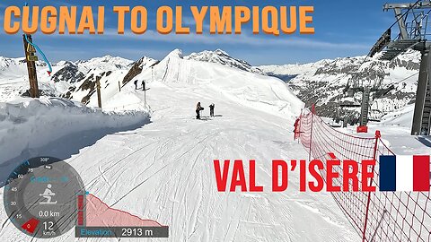 [4K] Skiing Val d'Isère, Cugnai to Olympique via Plan & Rhône-Alpes (Black), France, GoPro HERO11