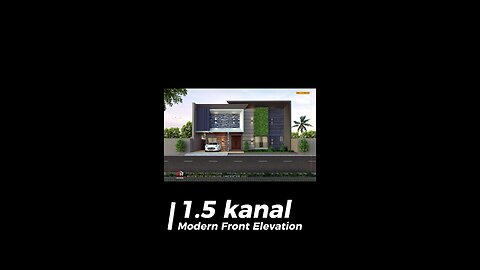 "Check out this stunning 1.5 Kanal Modern Front Elevation Design for your dream home!"