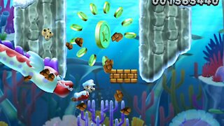 Sparkling Waters-5 Dragoneel's Undersea Grotto (All Star Coins) New Super Mario Bros U Deluxe