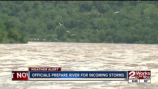 Officials prepare Arkansas River for incoming storms