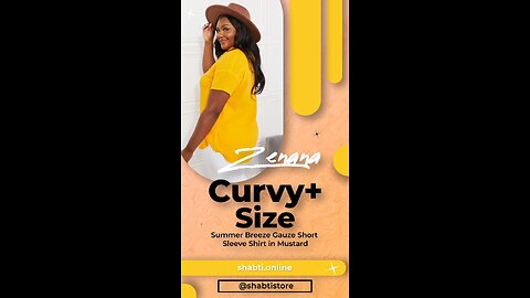Zenana Curvy+ Summer Breeze Gauze Short Sleeve Shirt in Mustard💛