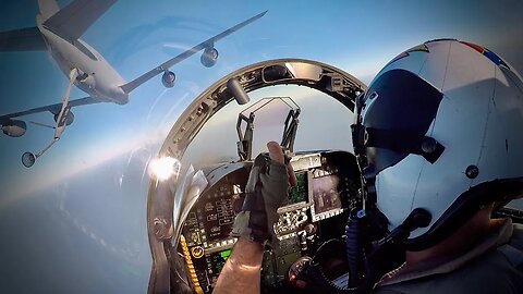 Shaka for the Gas and the AMEX Points! - US Navy EA-18G Aerial Refueling Cockpit View - Fly Navy