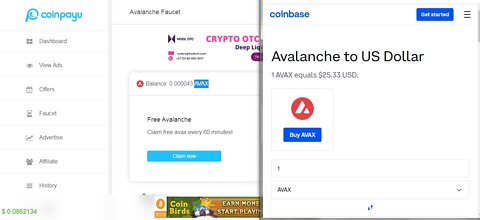 How To Get Free 32 Avalanche AVAX Cryptocurrency At Coinpayu Every 60 minutes With Proof