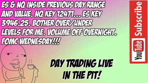 ES NQ Mean Reversion Inside Range Value - Premarket Plan The - Pit Futures Trading