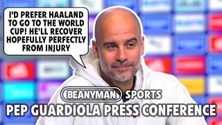 'I'd prefer Haaland at WORLD CUP! He'll recover from injury'| Man City v Brentford | Pep Guardiola