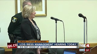 Lois Riess does not show up to her court hearing