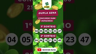 🍀 Resultado DUPLA SENA 2486 | Sentindo Sorte #shorts