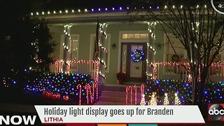 Holiday light display goes up for Branden