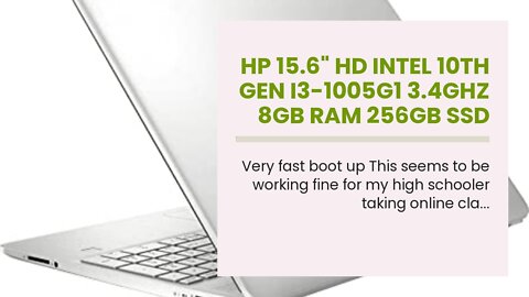 HP 15.6" HD Intel 10th Gen i3-1005G1 3.4GHz 8GB RAM 256GB SSD Win 10 Laptop