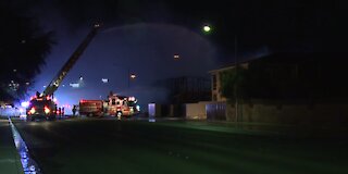 Las Vegas firefighters battle 2-alarm construction fire in northwest