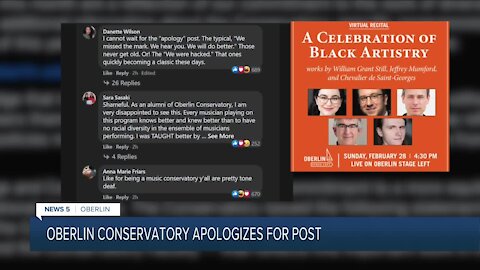 Oberlin Conservatory of Music issues apology following backlash over Black History Month flier