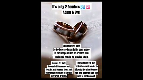 It's only 2 Genders: Adam and Eve ♂️♀️