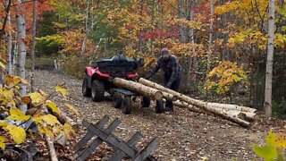 26 @ Crafting woodwork, jungle crafting, moving logs in the wilds of my off-grid hut