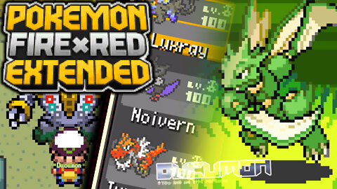 Pokemon Fire Red Extended by DjTarma - GBA Hack ROM upgrades the graphics, Pokemon Gen I to Gen VIII