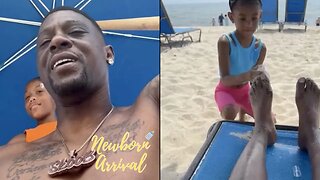 Boosie's Daughter Laila Rinses The Sand Off Daddy's Feet During Their Florida Vacation! 🦶🏾