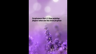 Forgiveness Part Two - Stop Pointing Fingers when one has been forgiven