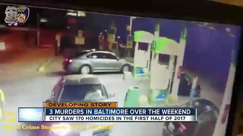 3 murders reported in Baltimore over the weekend