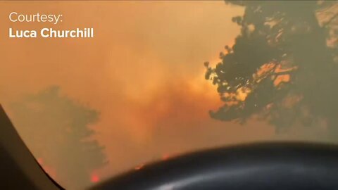 Video shows people driving through flames in order to help friends escape Calwood Fire