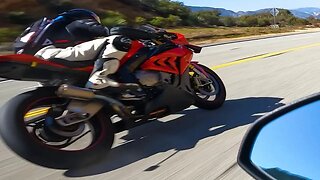 Motorcycle Racing in a Crowded Canyon *INTENSE*