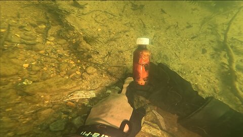 Message in a BOTTLE found while scuba diving in the river!