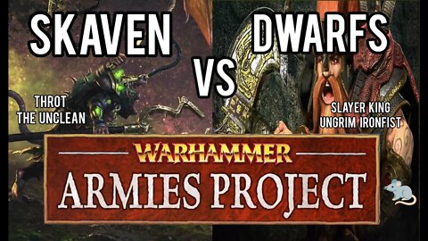 Warhammer Fantasy Battle Report DWARFS vs SKAVEN Warhammer Armies Project