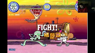 Squidward VS Sandy Cheeks In A Nickelodeon SpongeBob SquarePants Reef Rumble Battle