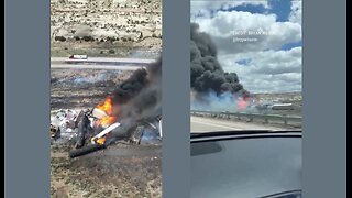 ⚠️ Train derailment near Arizona / New Mexico border. Propane tanks on multiple cars.