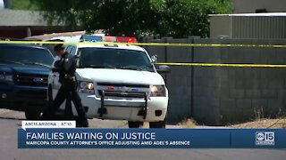 Families wait on Maricopa County Attorney decisions, as Allister Adel remains hospitalized