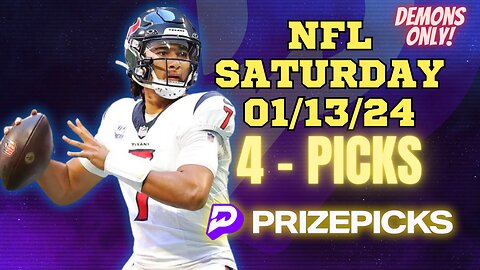 #PRIZEPICKS | BEST PICKS #NFL SATURDAY | 01/13/24 | DEMONS ONLY | WILD CARD | #FOOTBALL | TODAY