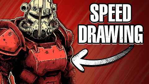 Drawing Power Armor from Fallout - Time-Lapse