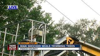 Man shocked while trimming trees