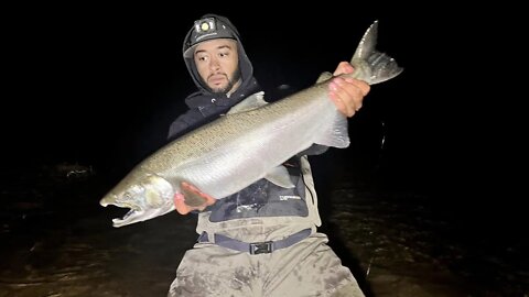 Float Fishing For King Salmon At Night / Glow Beads & Skein Ball Bags For King Salmon River Fishing
