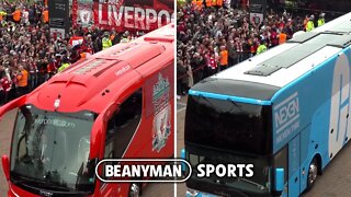 Man City & Liverpool team buses arrive at Anfield for HUGE Premier League clash!