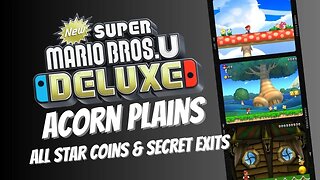 Acorn Plains ALL Star Coins and Secret Exits - New Super Mario Bros U Deluxe