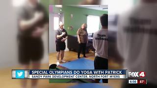 Patrick leads yoga with Special Olympians