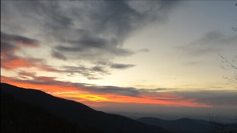 Beautiful sunrise over The Virginia Blue Ridge Mountains